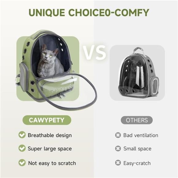 Cat Backpack Carrier, Breathable Cat Carrier Large Space Bubble Pet Backpack - Picture 2 of 7